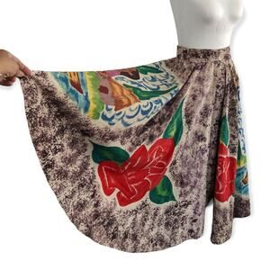 Midcentury 1950s Mexican Painted Skirt